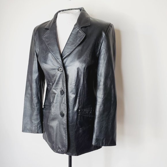 DANIER Genuine Leather Vintage 90's Black Jacket - Picture 1 of 10